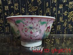 4.4 Chinese antiques Qianlong Pastel Open window landscape pattern Bowl A pair