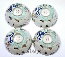 4 Old Chinese Famille Rose Porcelain Bowl Phoenix Nonya Nyonya Peranakan Strait
