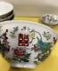4 Vintage Chinese Double Happiness Dragon-phoenix Flower Porcelain Bowl-saucer