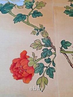 4 panels antique handpainted Chinese wallpaper chinoiserie mural interior design