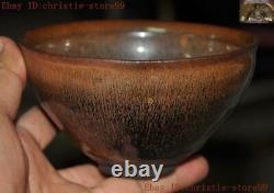 5Old chinese Ancient official Jian Kiln porcelain Dynasty palace Tea cup Bowl