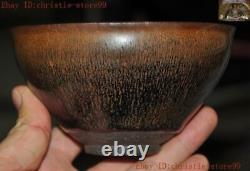 5Old chinese Ancient official Jian Kiln porcelain Dynasty palace Tea cup Bowl