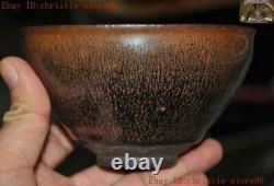 5Old chinese Ancient official Jian Kiln porcelain Dynasty palace Tea cup Bowl