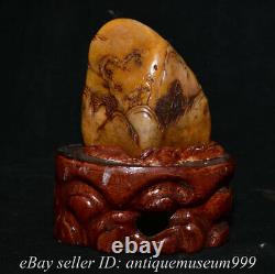 5.2 Chinese Tianhuang Shoushan Stone Carved Figure Tree Mountain Base Statue