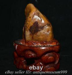 5.2 Chinese Tianhuang Shoushan Stone Carved Figure Tree Mountain Base Statue
