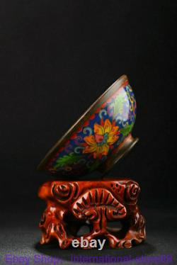 5.2 Marked Old Chinese Cloisonne Enamel Dynasty Palace Flower Vessel Bowl