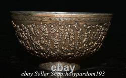 5.2 Marked Old Chinese Copper Silver Dynasty Tongzi Child Round Vessel Bowl