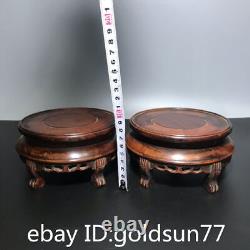 5.3Collecting Chinese antiques Handmade exquisite flower Pear wood base