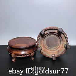 5.3Collecting Chinese antiques Handmade exquisite flower Pear wood base