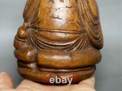 5.3 Old Antique Chinese Folk art Carved Bamboo root god of longevity man statue