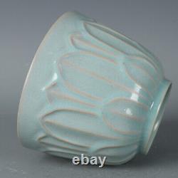 5.7 Collect Chinese Song Porcelain Ru Kiln Celeste Glaze Lotus Flap Bowl