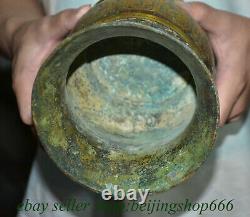 6.2 Old Chinese Bronze ware Gilt Dynasty Phoenix Zun Bottle Vase