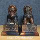 6.3old Chinese Antiques Pure Copper Exquisite Lions Statue A Pair