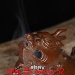 6.4Rare Chinese antiques Exquisite Pure copper Auspicious beast statue