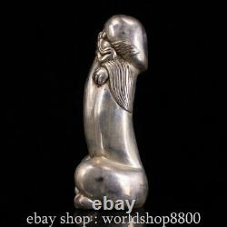 6.8 Chinese ancient silver Handmade Yao Wu Yang Wei organum intromittens statue
