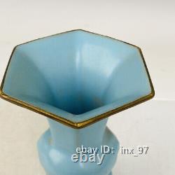 6.8 Chinese antiques Ru Kiln Porcelain Bao Jinkou Handmade Hexagon goblet