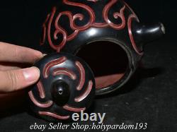 6.8 Marked Old Chinese Lacquerware Dynasty Handle Teapot Kettle