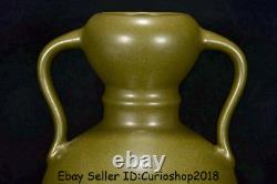 6.8 Marked Old Chinese tea dust Glaze Porcelain Dynasty Gourds Ears Bottle Vase