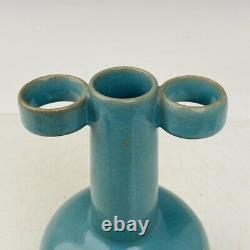 6.9 Chinese Old Porcelain Song dynasty ru kiln museum mark blue double ear Vase