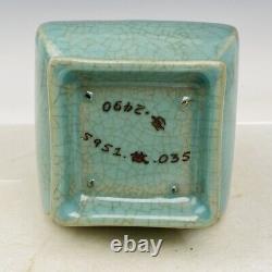 6.9 Chinese Old Porcelain Song dynasty ru kiln museum mark cyan Ice crack Vase