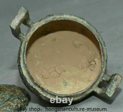 6 Chinese Bronze Ware Dynasty Dragon Beast Lid Handle Incense Burner Censer