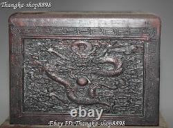 6 Chinese Wood Carving Dynasty Deagon Dragons Seal Signet Stamp Box Boxes