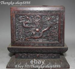 6 Chinese Wood Carving Dynasty Deagon Dragons Seal Signet Stamp Box Boxes