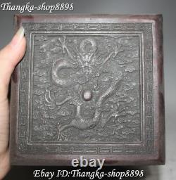 6 Chinese Wood Carving Dynasty Deagon Dragons Seal Signet Stamp Box Boxes