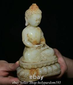 6 Old Chinese Jade Carved Shakyamuni Amitabha Buddha Statue Sculpture