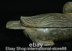 6 Rare Old Chinese Bronze Ware Dynasty Palace Duck Zun Vessel Statue