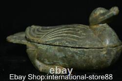6 Rare Old Chinese Bronze Ware Dynasty Palace Duck Zun Vessel Statue
