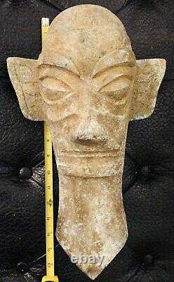 6 Rare Old Chinese Bronze Ware Dynasty Palace Sanxingdui Head Sculpture