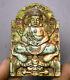 7cm Antique Chinese Natural Turquoise Shakyamuni Amitabha Buddha Statue Amulet