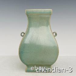 7.2 Chinese Antiques Porcelain Song Rukiln mark qingglaze squaremouth bottle