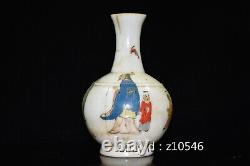 7.2 Chinese antiques Colored glaze Color painting Character story pattern vase