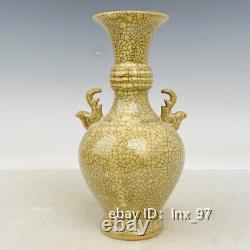 7.2 Chinese antiques Ge Kiln Porcelain Handmade Double phoenix ear bottle
