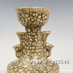 7.2 Chinese antiques Overseas return Ge Kiln Porcelain Borneol Binaural bottle