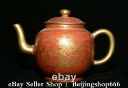 7.2 Marked Chinese Carminum Glit Porcelain Dynasty Dragon Vessel Wine Kettle