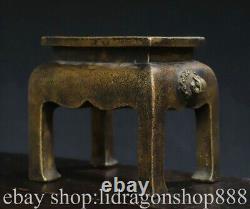7.2 Marked Chinese Copper Gilt Dynasty Lion Beast censer incense burner