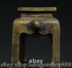 7.2 Marked Chinese Copper Gilt Dynasty Lion Beast censer incense burner
