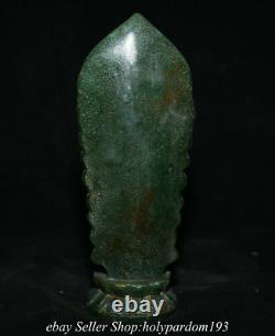 7.2 Old Chinese Green Jade Carving Kwan-yin Guan Yin Goddess Backlight Statue