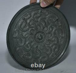 7.2 Rare Old Chinese Bronze Ware Dynasty Palace Dragon Beast Bronze Mirror