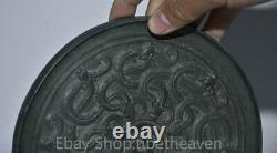 7.2 Rare Old Chinese Bronze Ware Dynasty Palace Dragon Beast Bronze Mirror