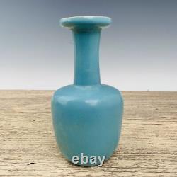 7.3 Chinese Old Porcelain Song dynasty ru kiln museum mark Blue Ice crack Vase