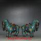 7.4rare Chinese Antiques Pure Copper Cloisonne Tangma Statue Ornaments