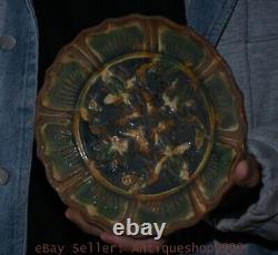 7.4 Old Chinese Tang sancai Porcelain Dynasty Palace Flower Bowl Dish Plate