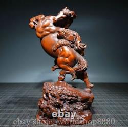 7.6 Old Chinese Boxwood Wood Hand Carved Horse Statue Sculpture