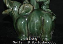 7.6 ancient Chinese Song Dynasty Ru Kiln Porcelain Riding elephant statue