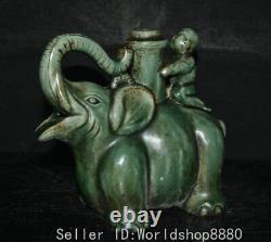 7.6 ancient Chinese Song Dynasty Ru Kiln Porcelain Riding elephant statue