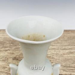 7.7 Old Chinese Porcelain Song dynasty ding kiln White glaze gilt Four ear Vase